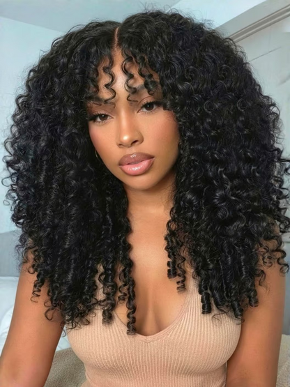 💖 Curly Texture 7x5 Pre-Cut Lace Wig – Premium Hair with Finger Coil Ends
