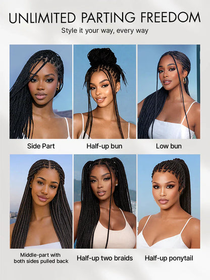 🎉[New Arrival] Salon Braids Super Natural Scalp Full HD Lace Knotless Box Braided Wig