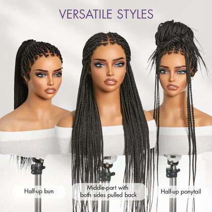 🎉[New Arrival] Salon Braids Super Natural Scalp Full HD Lace Knotless Box Braided Wig