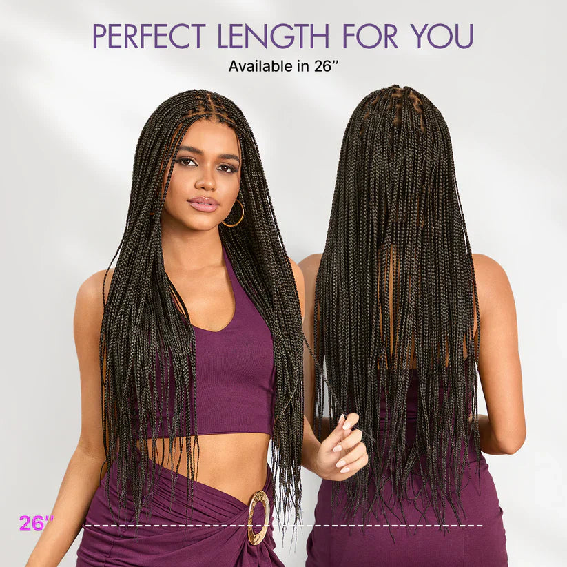 🎉[New Arrival] Salon Braids Super Natural Scalp Full HD Lace Knotless Box Braided Wig