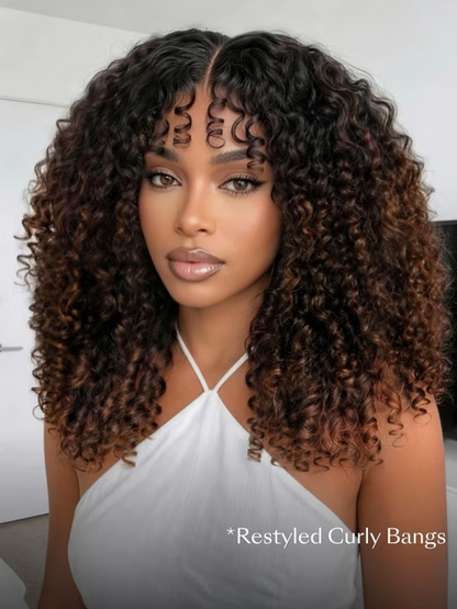 💖 Curly Texture 7x5 Pre-Cut Lace Wig – Premium Hair with Finger Coil Ends