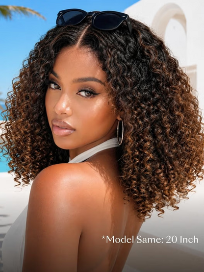 💖 Curly Texture 7x5 Pre-Cut Lace Wig – Premium Hair with Finger Coil Ends
