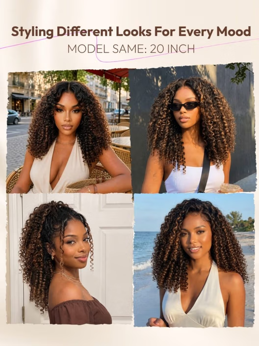 💖 Curly Texture 7x5 Pre-Cut Lace Wig – Premium Hair with Finger Coil Ends