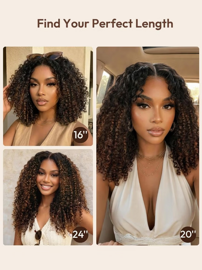 💖 Curly Texture 7x5 Pre-Cut Lace Wig – Premium Hair with Finger Coil Ends