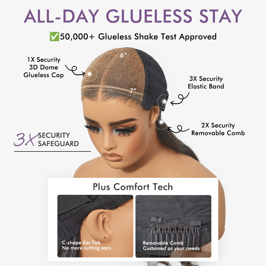 Loose Body Wave 7x6 HD Lace Wig – Glueless, Pre-Cut Closure