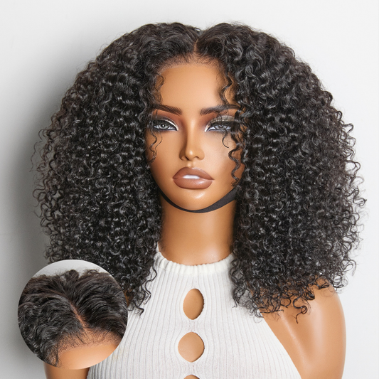 💖 Beginner Friendly Afro Curly Wig – 5x5 Closure, Glueless, Pre-Cut Lace, 200% Density