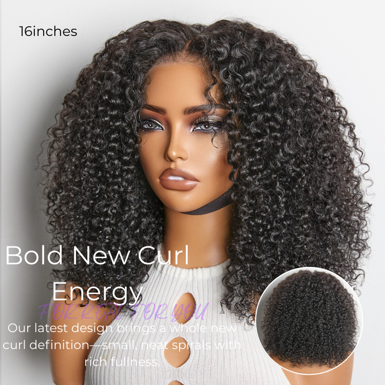 💖 Beginner Friendly Afro Curly Wig – 5x5 Closure, Glueless, Pre-Cut Lace, 200% Density