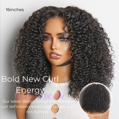 💖 Beginner Friendly Afro Curly Wig – 5x5 Closure, Glueless, Pre-Cut Lace, 200% Density