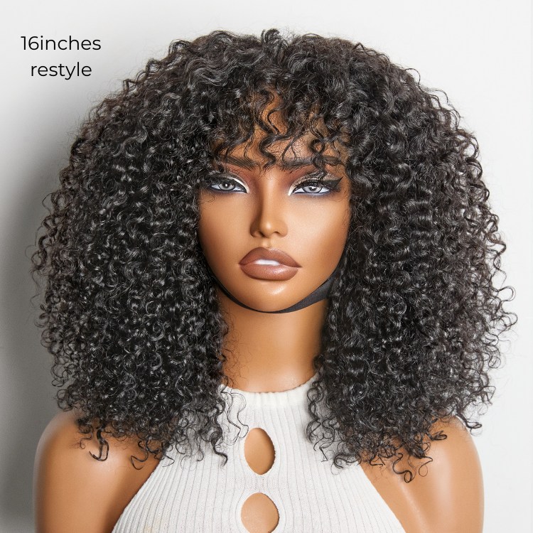 💖 Beginner Friendly Afro Curly Wig – 5x5 Closure, Glueless, Pre-Cut Lace, 200% Density