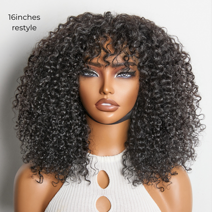 💖 Beginner Friendly Afro Curly Wig – 5x5 Closure, Glueless, Pre-Cut Lace, 200% Density