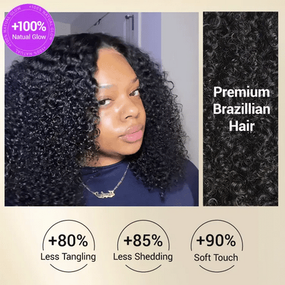 💖 Beginner Friendly Afro Curly Wig – 5x5 Closure, Glueless, Pre-Cut Lace, 200% Density