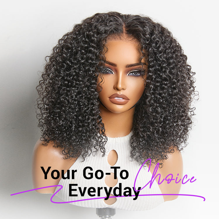 💖 Beginner Friendly Afro Curly Wig – 5x5 Closure, Glueless, Pre-Cut Lace, 200% Density