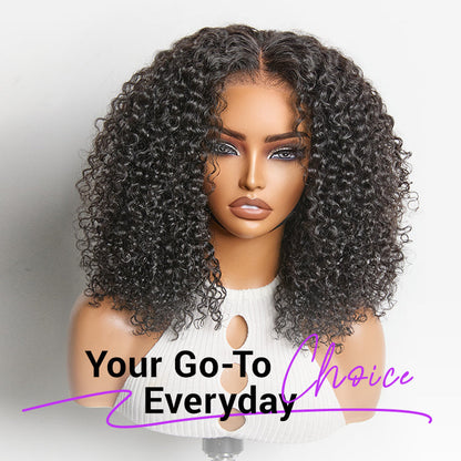 💖 Beginner Friendly Afro Curly Wig – 5x5 Closure, Glueless, Pre-Cut Lace, 200% Density