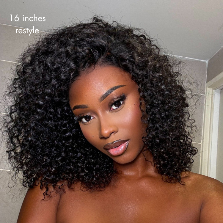 💖 Beginner Friendly Afro Curly Wig – 5x5 Closure, Glueless, Pre-Cut Lace, 200% Density