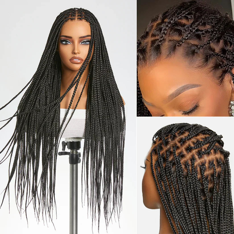 🎉[New Arrival] Salon Braids Super Natural Scalp Full HD Lace Knotless Box Braided Wig