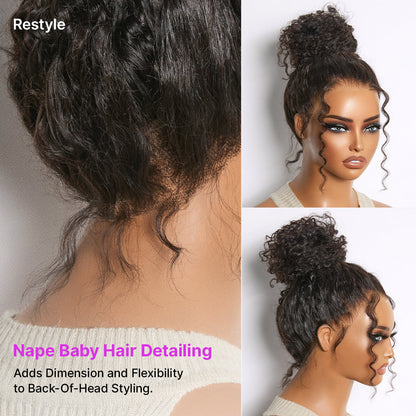 Luvme Hair MyOwn-Fit™ 360 HD Lace Free Parting Water Wave Wig with Flexi-Fit Invisi Drawstring Cap and Pre-Cut Lace