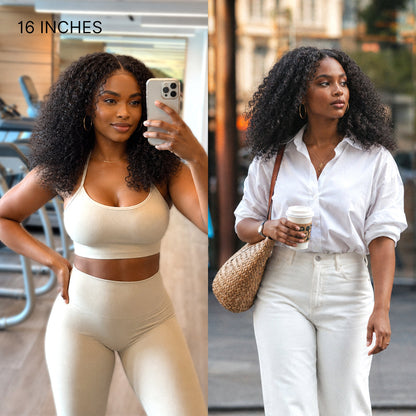 💖 Beginner Friendly Afro Curly Wig – 5x5 Closure, Glueless, Pre-Cut Lace, 200% Density