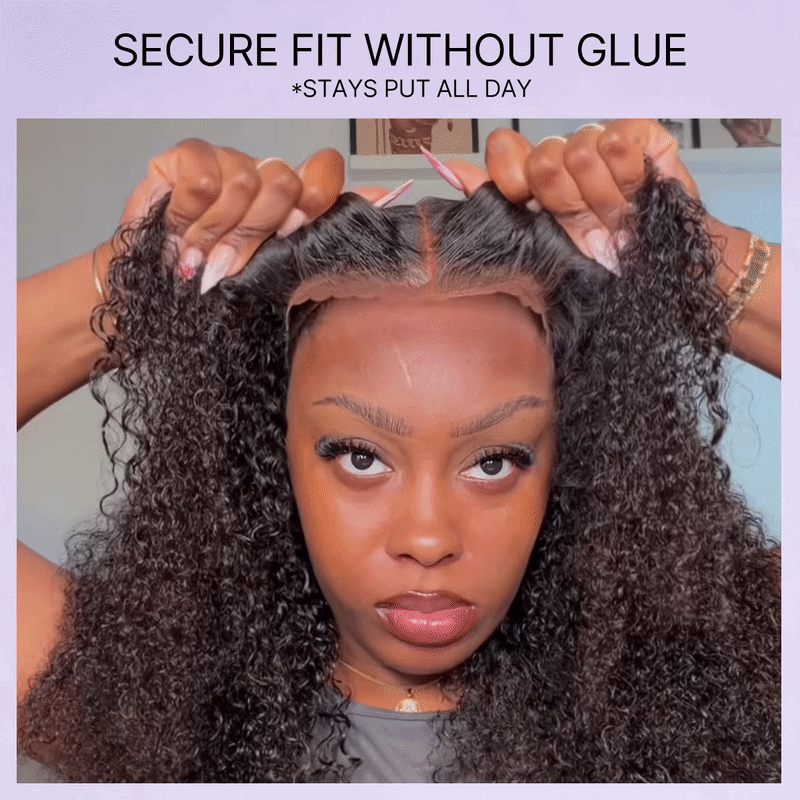 💖 Beginner Friendly Afro Curly Wig – 5x5 Closure, Glueless, Pre-Cut Lace, 200% Density