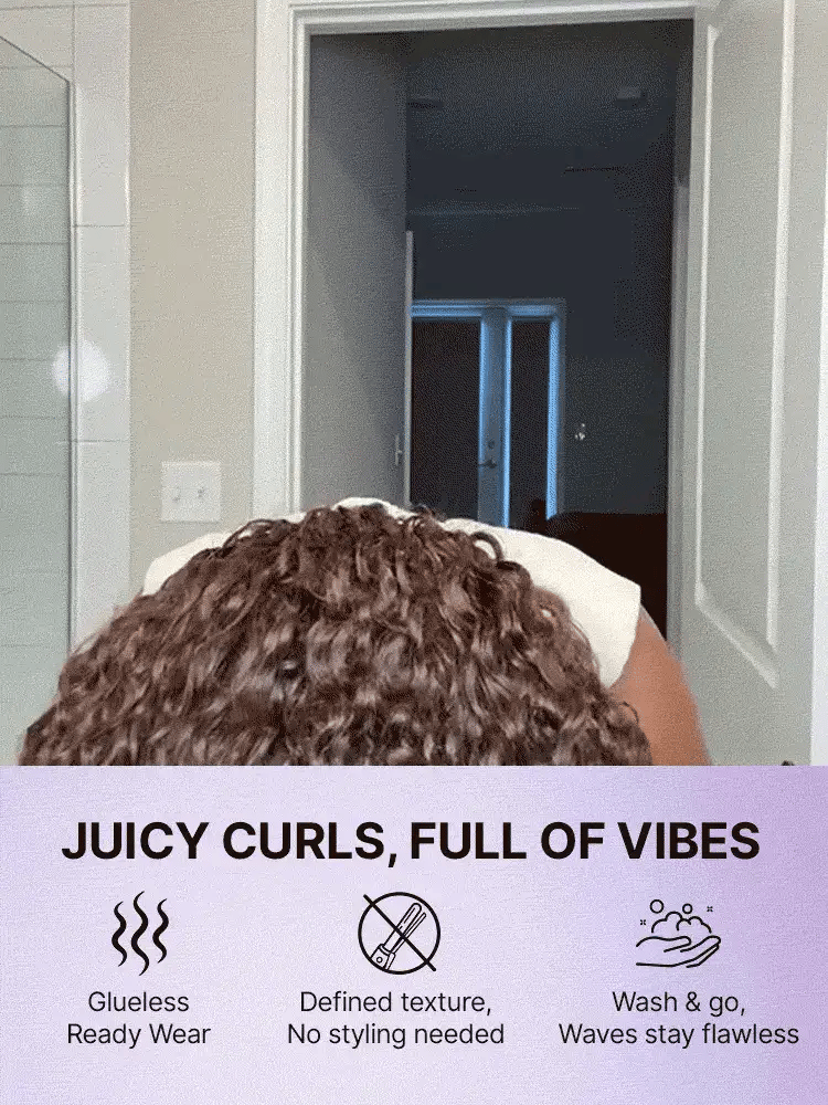 All-Day Comfort™ Curly 7x6 HD Lace Wig – Glueless, Pre-Cut, Brown Highlights