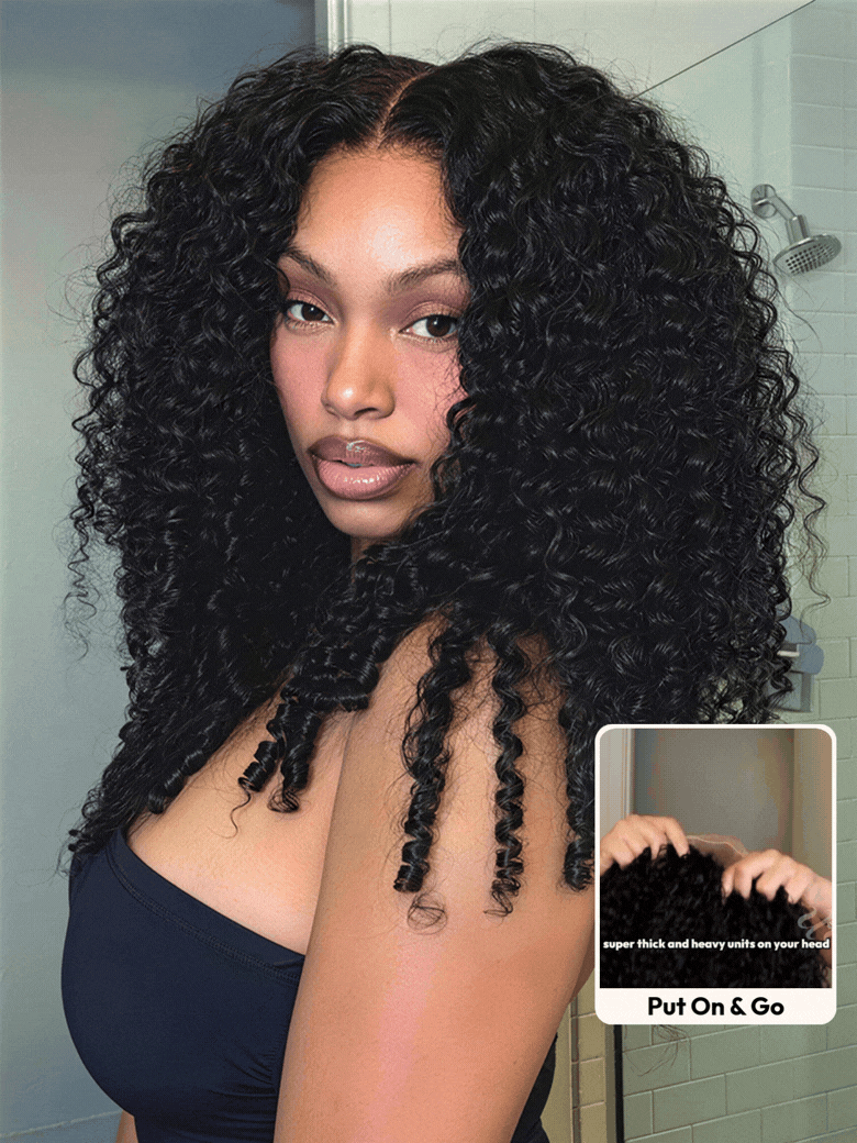💖 Curly Texture 7x5 Pre-Cut Lace Wig – Premium Hair with Finger Coil Ends