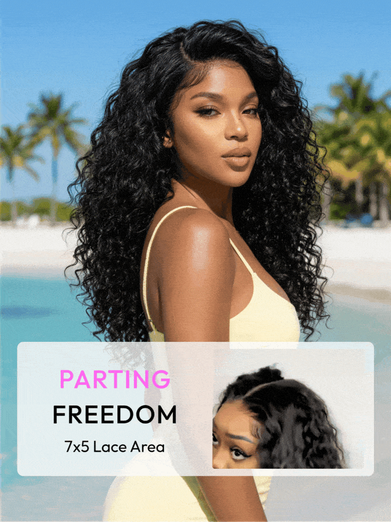 💖 Water Wave Glueless Wig – 7×5 Lace, Full-Bodied Natural Flow for Everyday Wear