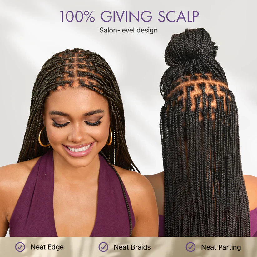 🎉[New Arrival] Salon Braids Super Natural Scalp Full HD Lace Knotless Box Braided Wig