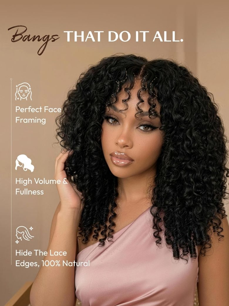 💖 Curly Texture 7x5 Pre-Cut Lace Wig – Premium Hair with Finger Coil Ends