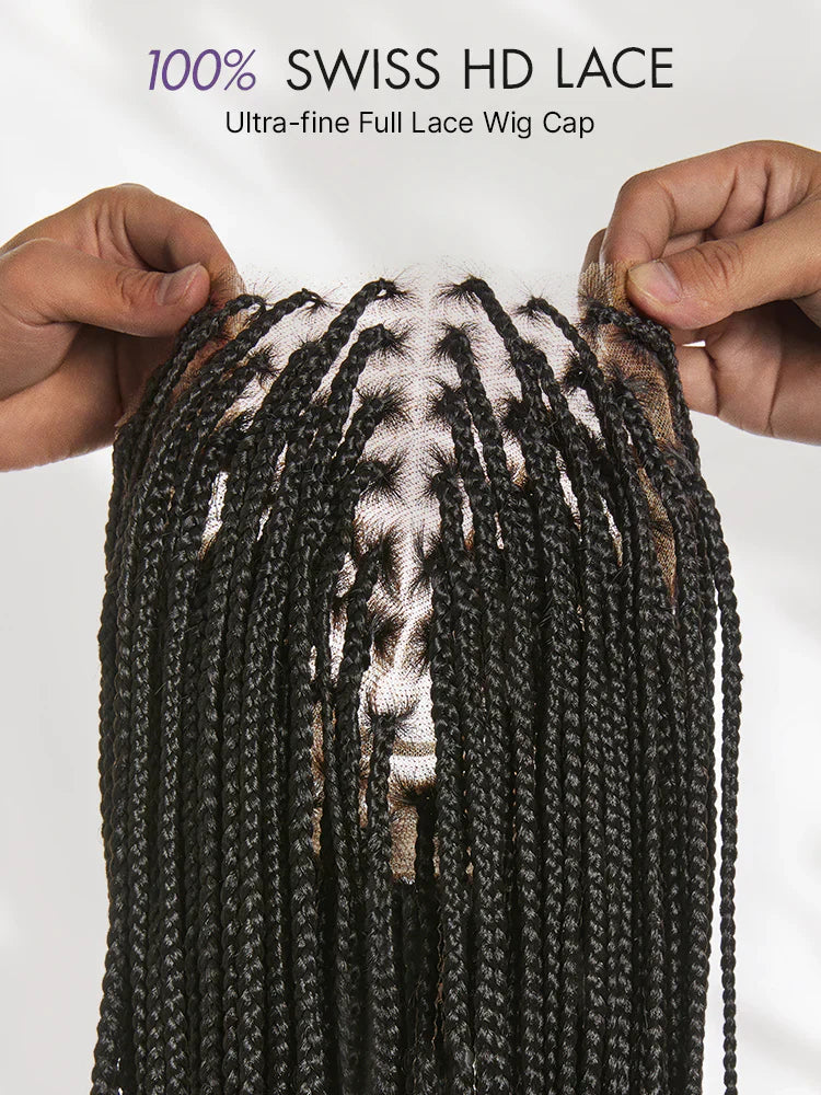 🎉[New Arrival] Salon Braids Super Natural Scalp Full HD Lace Knotless Box Braided Wig