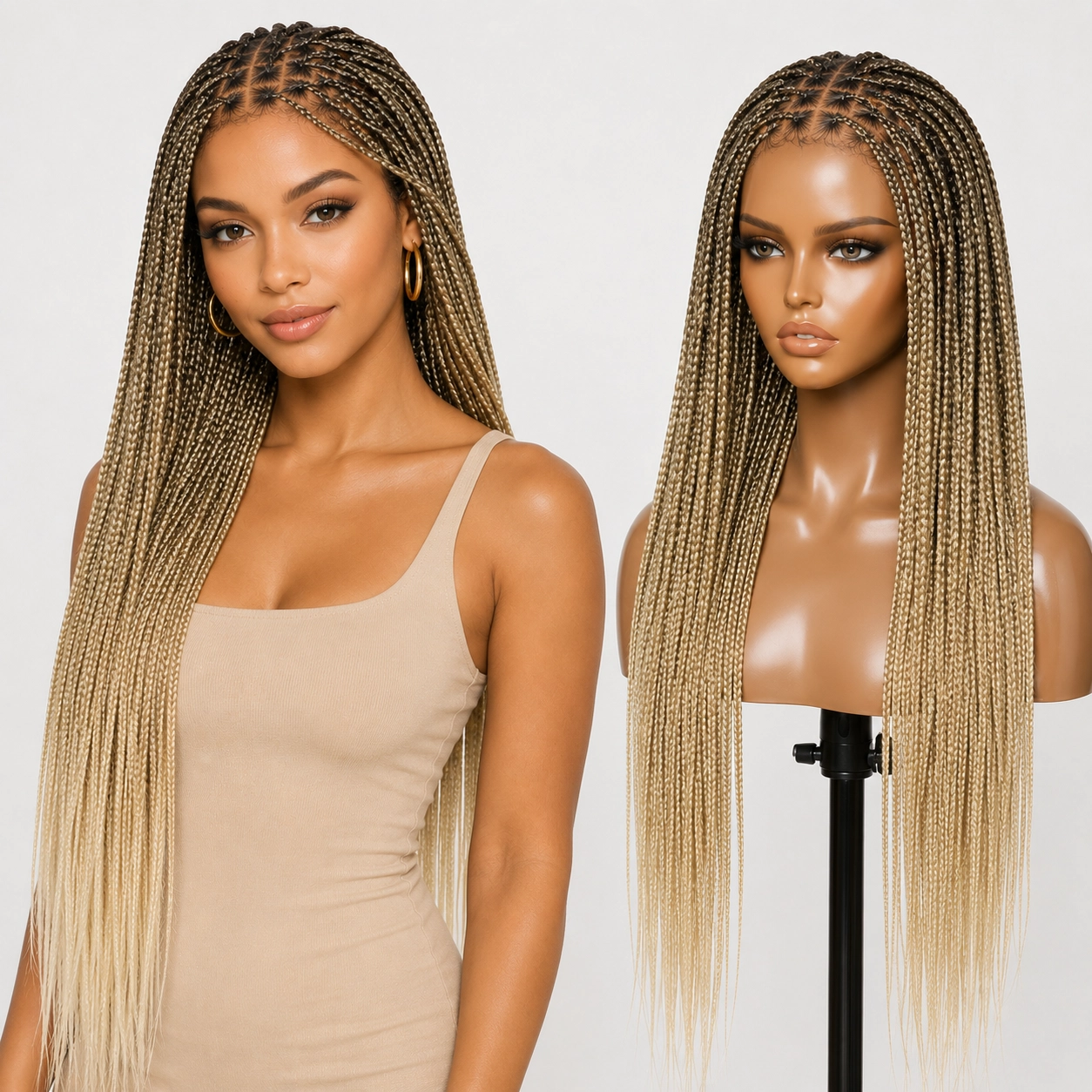 🎉[New Arrival] Salon Braids Super Natural Scalp Full HD Lace Knotless Box Braided Wig