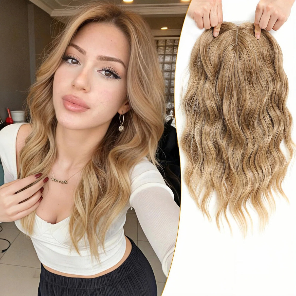 ✨✨ Final Hours – 2026 New Lightweight & Breathable Wavy Hair Topper