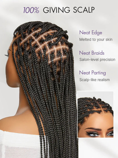 🎉[New Arrival] Salon Braids Super Natural Scalp Full HD Lace Knotless Box Braided Wig