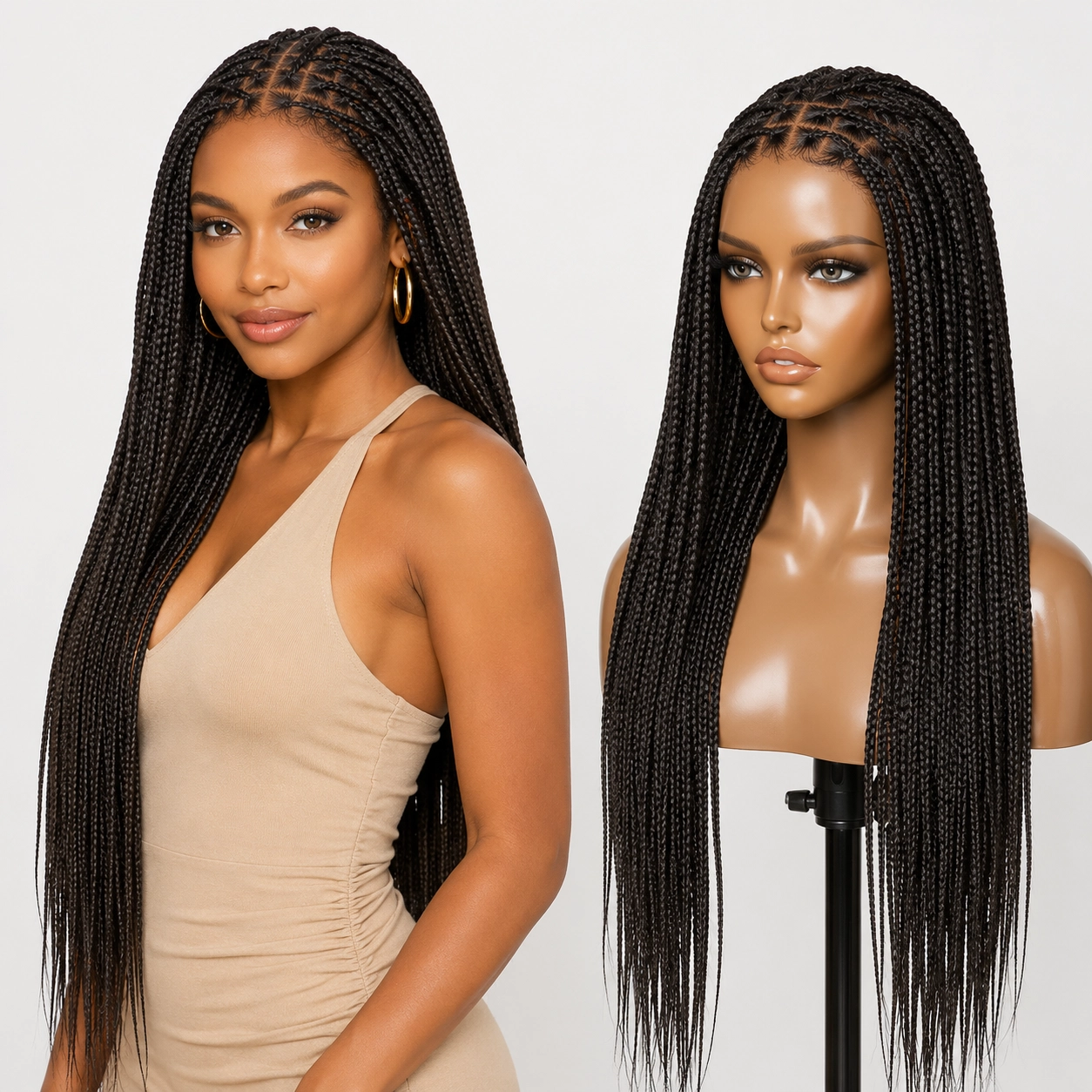 🎉[New Arrival] Salon Braids Super Natural Scalp Full HD Lace Knotless Box Braided Wig