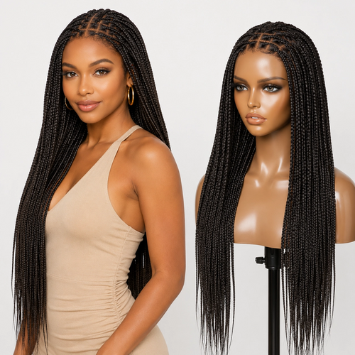 🎉[New Arrival] Salon Braids Super Natural Scalp Full HD Lace Knotless Box Braided Wig