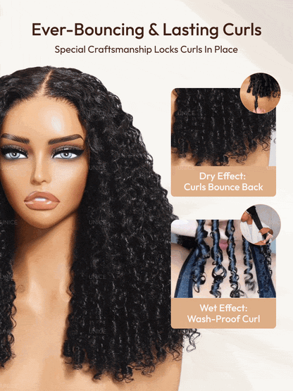 💖 Curly Texture 7x5 Pre-Cut Lace Wig – Premium Hair with Finger Coil Ends
