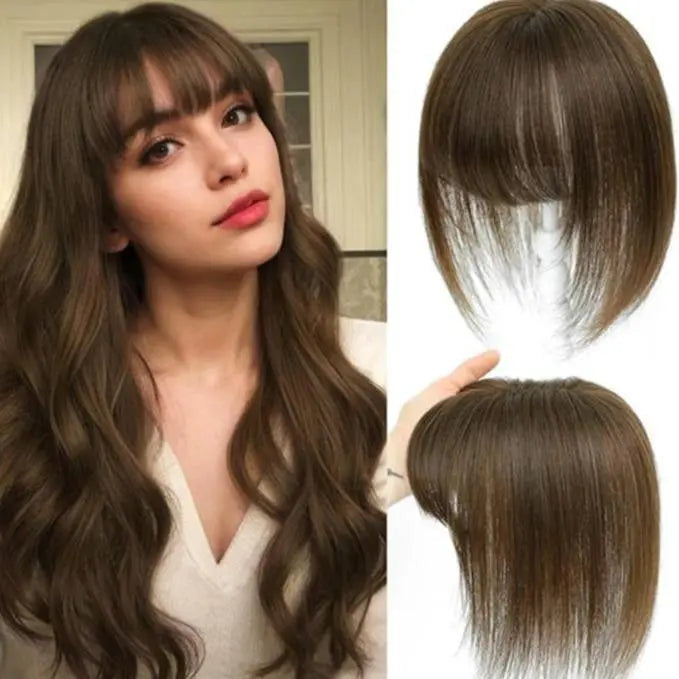 🔥 NEW ARRIVAL SALE-Human Hair Topper with Bangs | Hair Piece for Thinning Hair