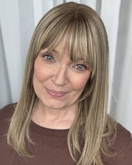 🔥 NEW ARRIVAL SALE-Human Hair Topper with Bangs | Hair Piece for Thinning Hair