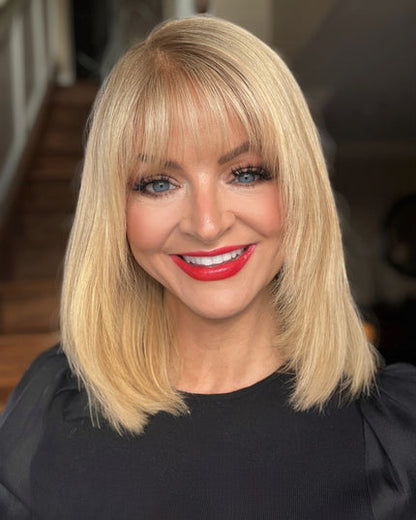 🔥 NEW ARRIVAL SALE-Human Hair Topper with Bangs | Hair Piece for Thinning Hair