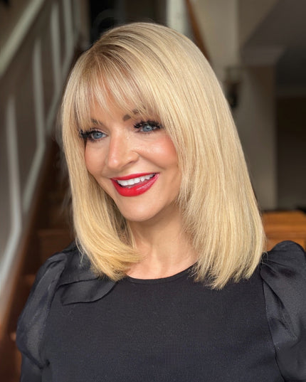 🔥 NEW ARRIVAL SALE-Human Hair Topper with Bangs | Hair Piece for Thinning Hair